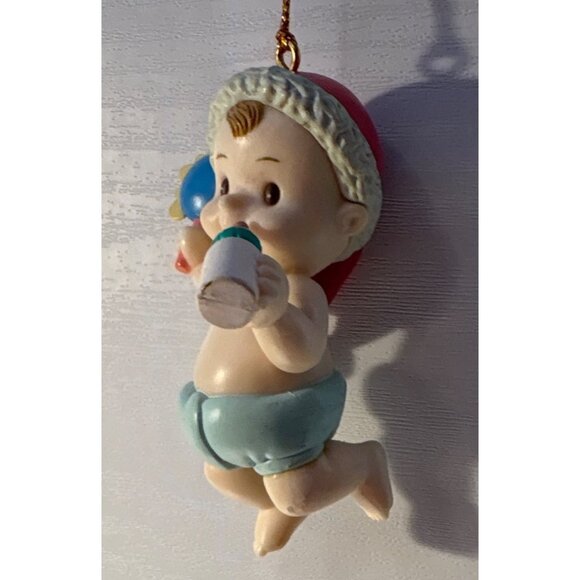 Matrix Baby Christmas Ornament With Santa Hat Baby Bottle & Rattle 3" - Picture 2 of 5